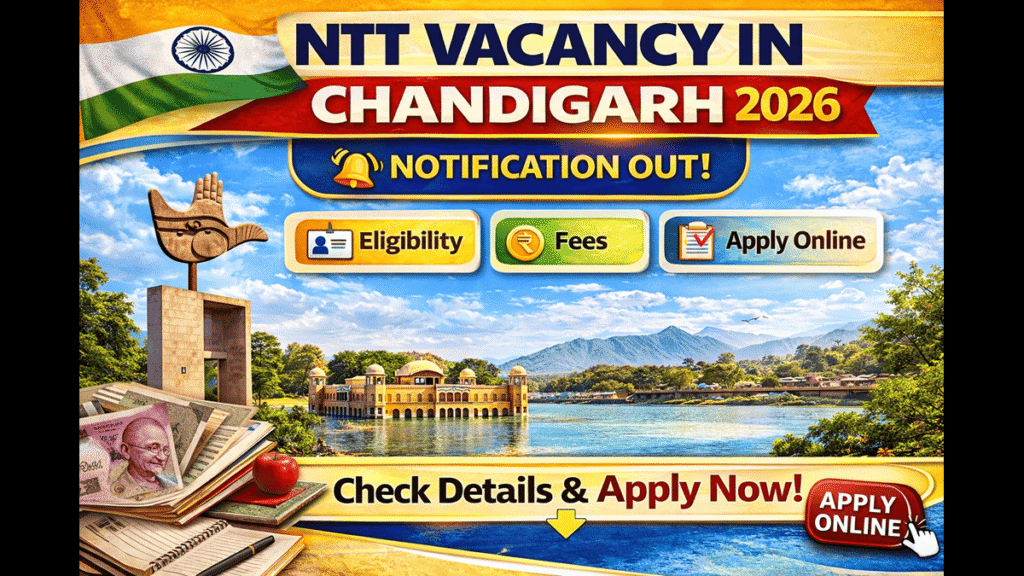 NTT Vacancy in Chandigarh 2026- Notification Out, Fees, Eligibility And Apply Online