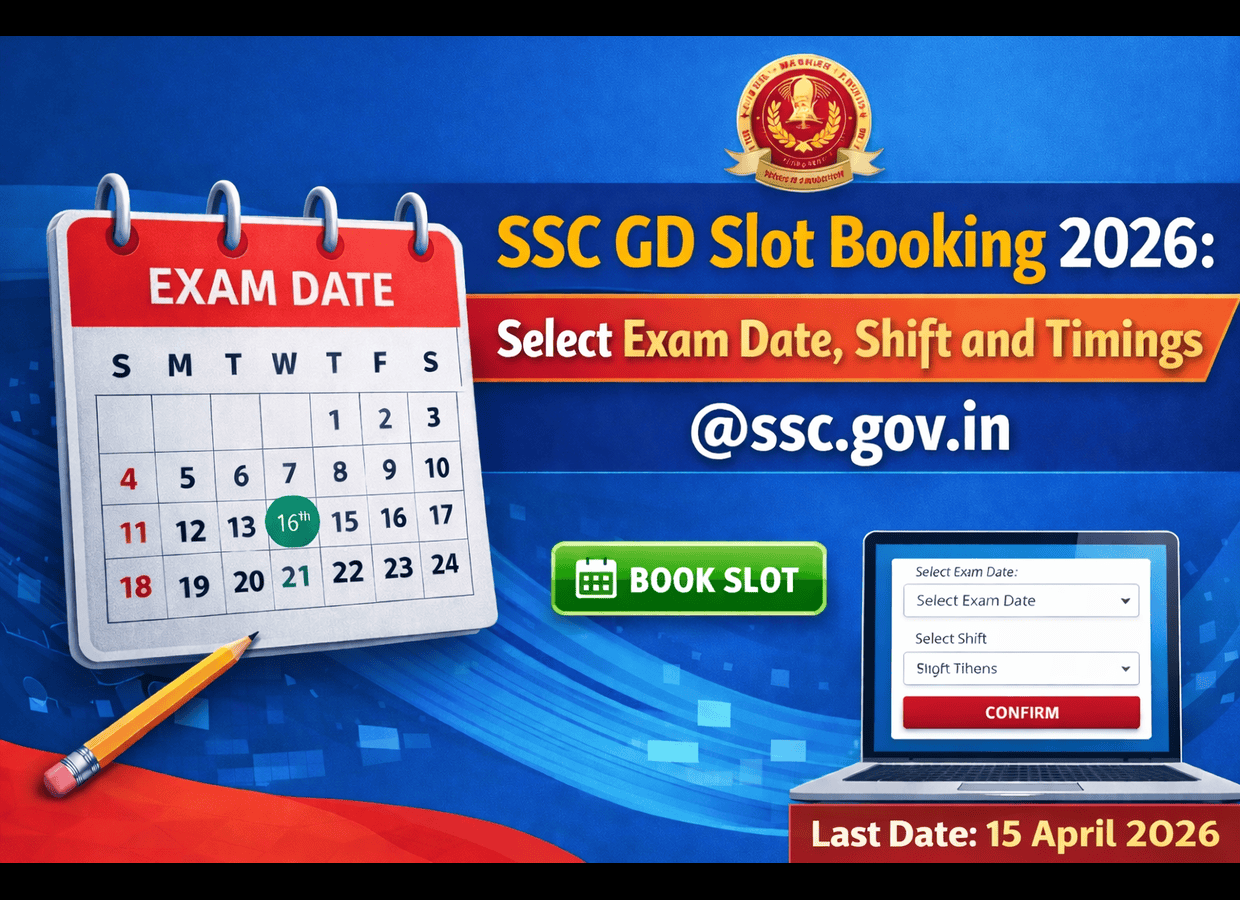 SSC GD Slot Booking 2026: Select Exam Date, Shift and Timings @ssc.gov.in