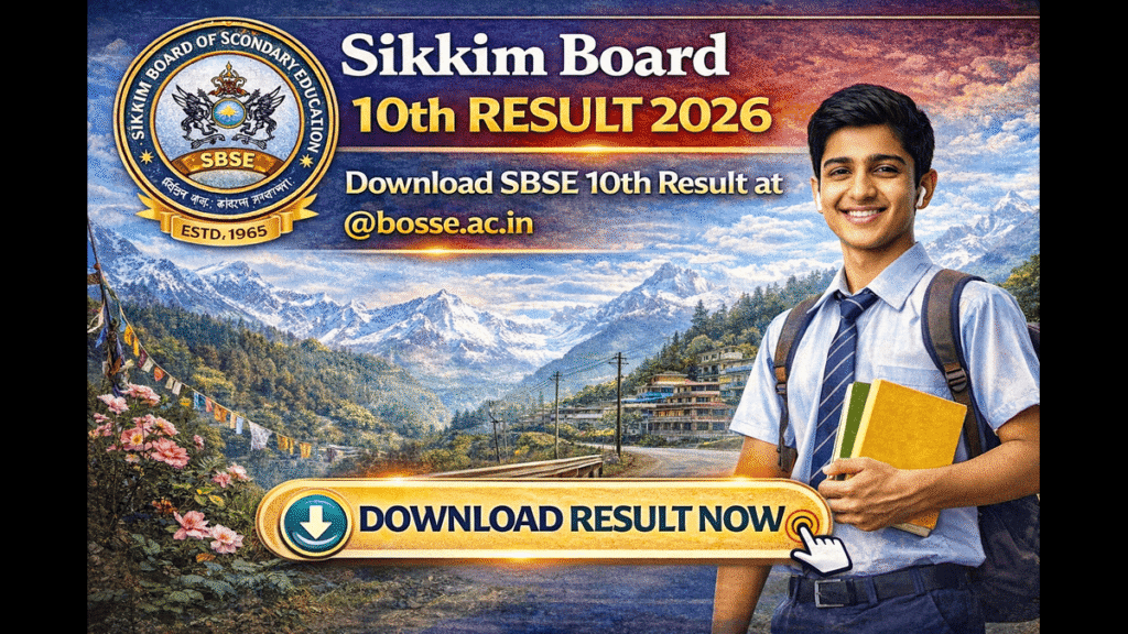 Sikkim Board 10th Result 2026 (Out) Download SBSE 10th Result at @bosse.ac.in